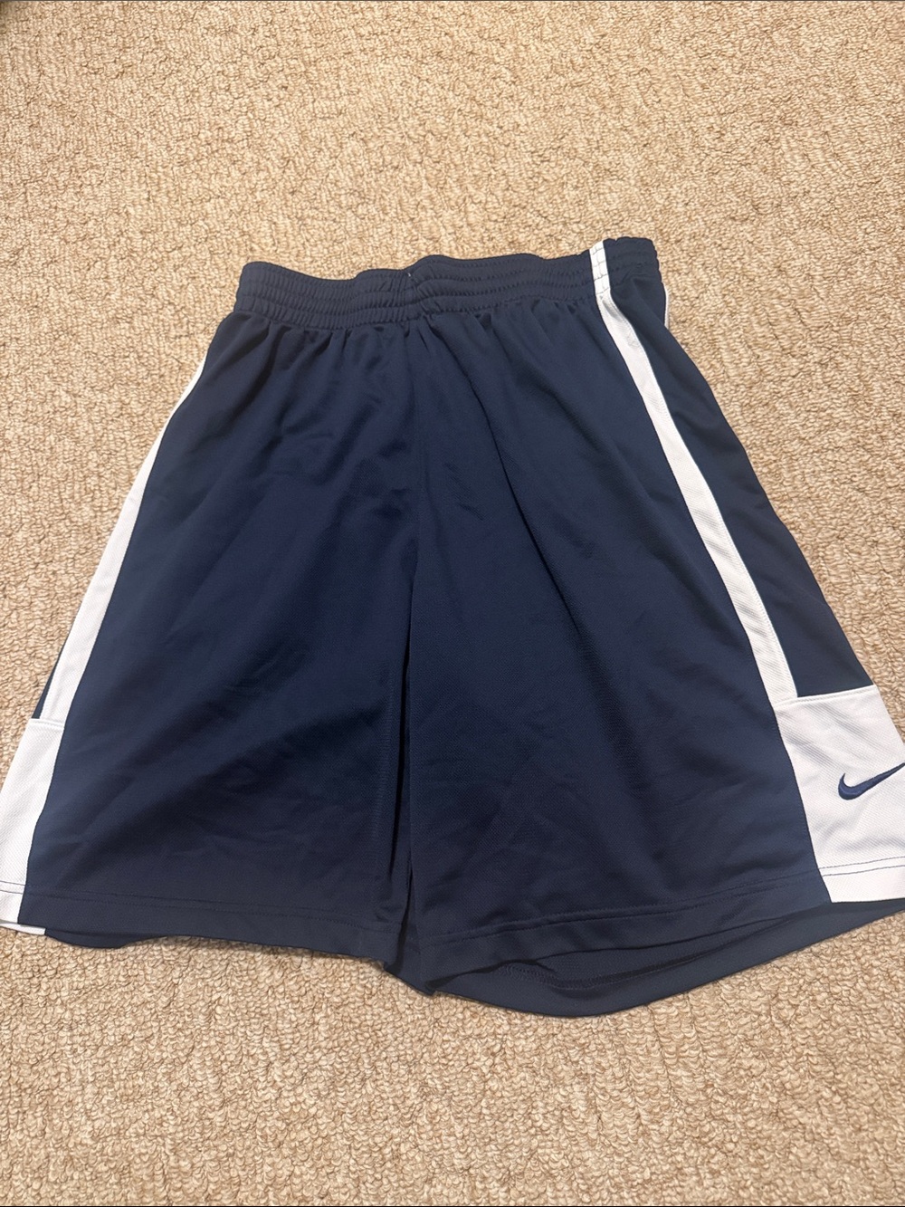 Nike Navy Athletic Shorts with White Side Panels